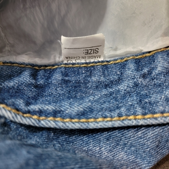 DENIM Distressed Mini Raw Hem Skirt Blue - Picture 3 of 3